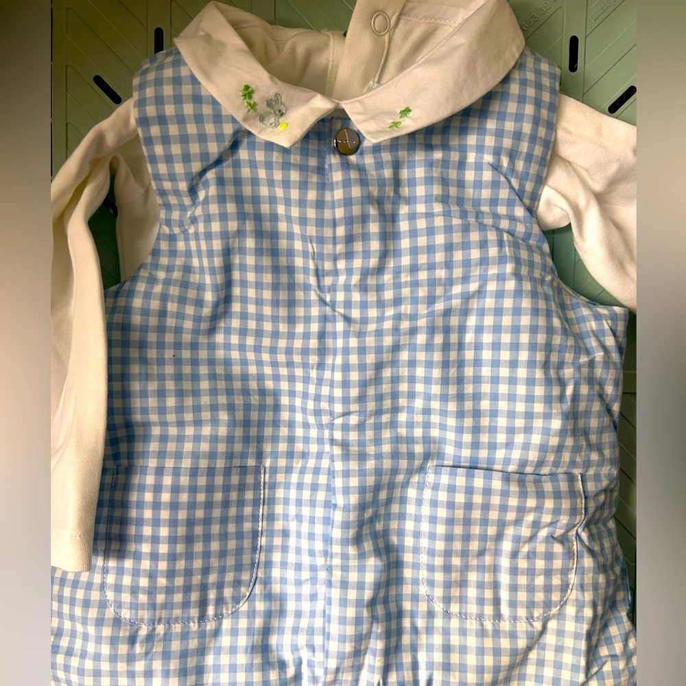 Jacadi gingham romper baby boy